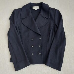 St. John Collection Black Cropped Knit  Blazer